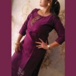 Party wear striaght cut kurti with pant