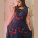 Women’s Peacock blue Georgette Printed full kurti