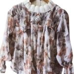 Women's Black Georgette Solid Flared Western Top