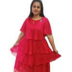 Georgette Flared Western Dress- XL size
