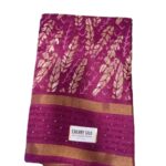 Cherry silk  Printed Saree With Unstitched Blouse Piece