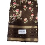 Cherry silk  Printed Saree With Unstitched Blouse Piece