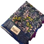 Calcutta tussar silk Saree with blouse - Blue