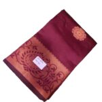 Silk Cotton Saree with blouse - Maroon