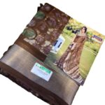 Calcutta tussar silk Saree with blouse - Brown