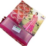Calcutta tussar silk Saree with blouse - Pink