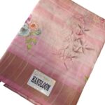 Handloom Cotton saree wtih Digital Print - Pink