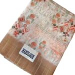 Handloom Cotton saree wtih Digital Print - White