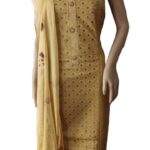 Unstitched Cotton Salwar suit material with shibori prints dupatta