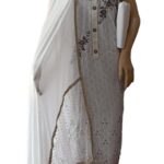 Unstitched Cotton printed with embroidery work for Party wear