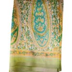 Kashmir Kalanda Tussar silk saree with kalamkari prints
