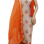 Unstitched Chanderi cotton dressmaterial