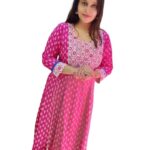 Cotton Pink long Frock Kurti