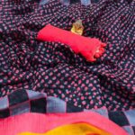Aurika - Soft cotton saree with pom pom border