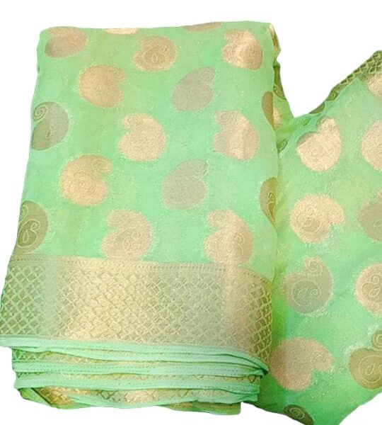 Georgette saree with zari boder