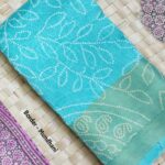 Soft Linen cotton saree with bandhini prints