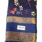 Women's Printed Malai Silk Saree With Unstiched Blouse