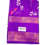 Women's Printed Malai Silk Saree With Unstiched Blouse
