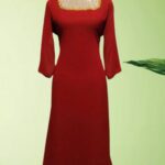 A line Kurti with Jewel Neck - Maroon