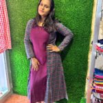 A line Kurti with jacket - Wine