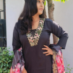 Tebby Silk With Lace Work On Neck