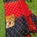 Black Georgette Printed Zari Stripes Saree With Unstitched Blouse
