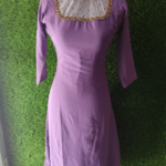 A line Kurti with Jewel Neck - Lavender