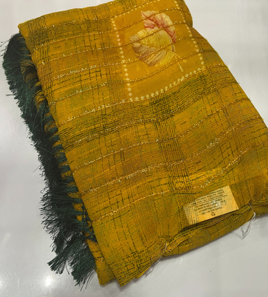 Georgette saree with floral print