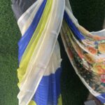 Linen Jari Digital Print -Pushpa 2 Saree (BLUE)