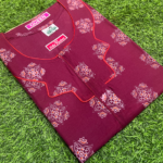 Cotton Zip Nighty With Side Packet -L Size