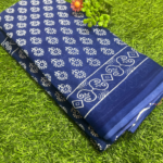 A1- Women's Hand Block Print Jaipuri Cotton Mulmul Saree with Blouse Piece