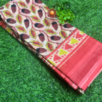 A1- Women's Hand Block Print Jaipuri Cotton Mulmul Saree with Blouse Piece